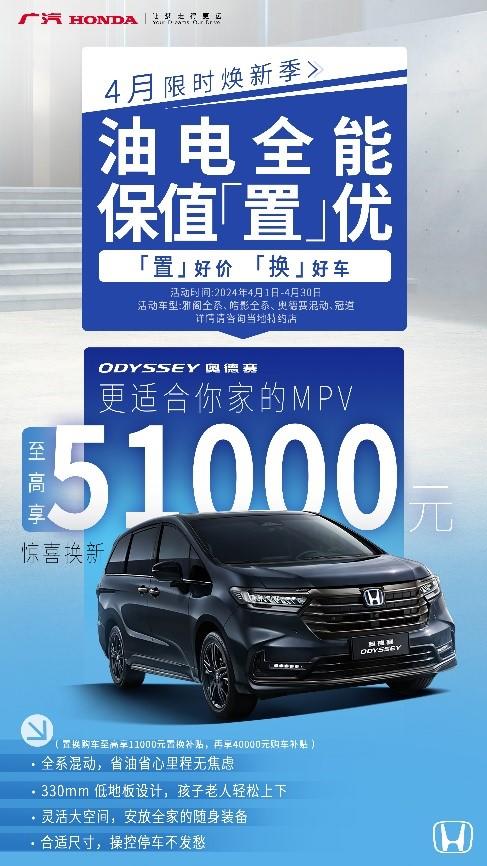 4月購車鉅惠!廣汽本田限時補貼高達5.1萬元!