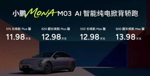 背刺老車主以對抗強敵,小鵬MONA M03價格暴降,13萬就能買MAX版本