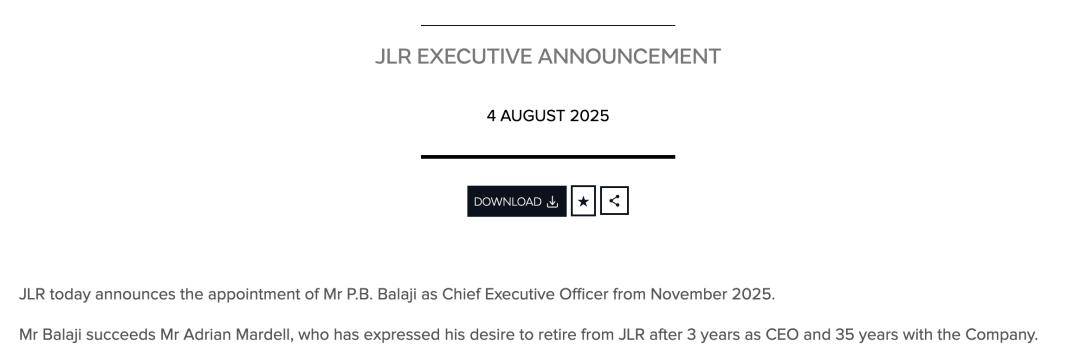 8月9日,捷豹路虎發布2026財年一季度(2025年4月至6月)財報顯示,其全球營收66億英鎊,稅前利潤3.51億英鎊,全球批售銷量為87286輛
