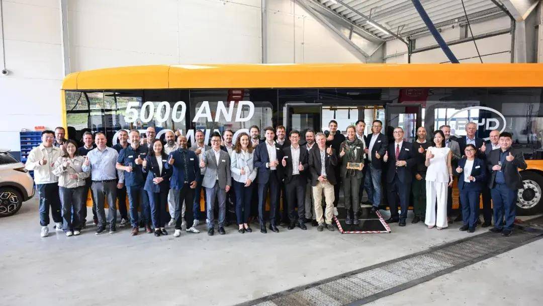 比亞迪在丹麥交付歐洲市場第5000輛純電動大巴