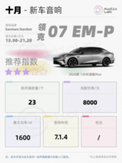 音響周報:極氪9X用上賓利同款;理想i6也開始對標邁巴赫