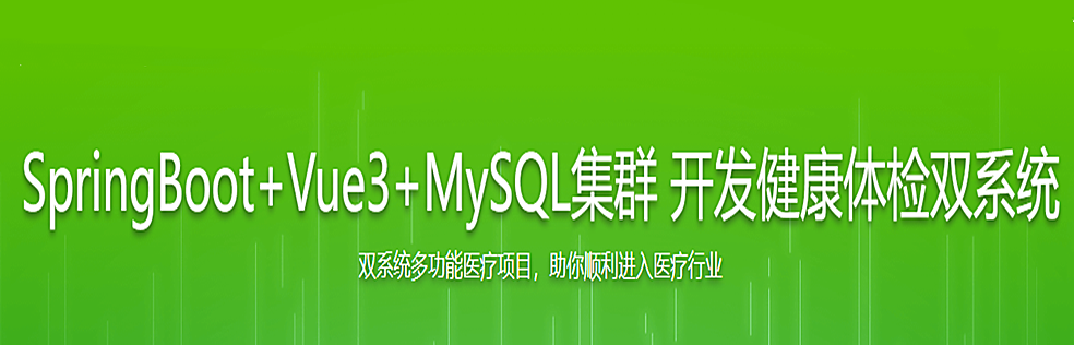 SpringBoot+Vue3+MySQL集群 开发健康体检双系统 无密分享