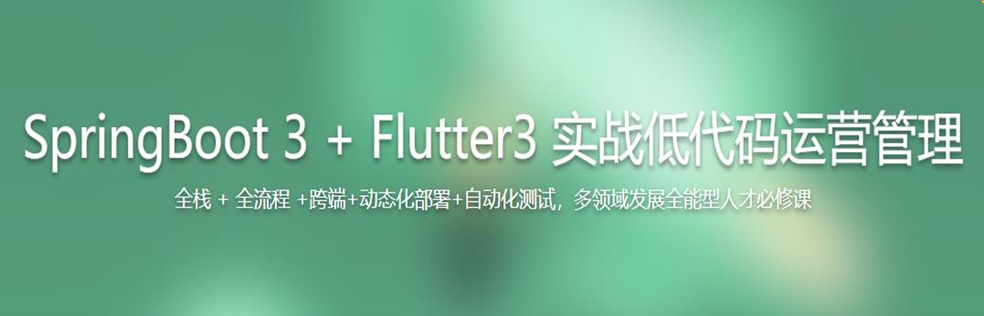 SpringBoot 3 + Flutter3 实战低代码运营管理(已完结)